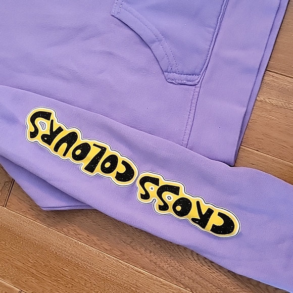 NWT Cross Colours Black Lives Are Loved Hooded Sweatshirt Purple small - Picture 4 of 10